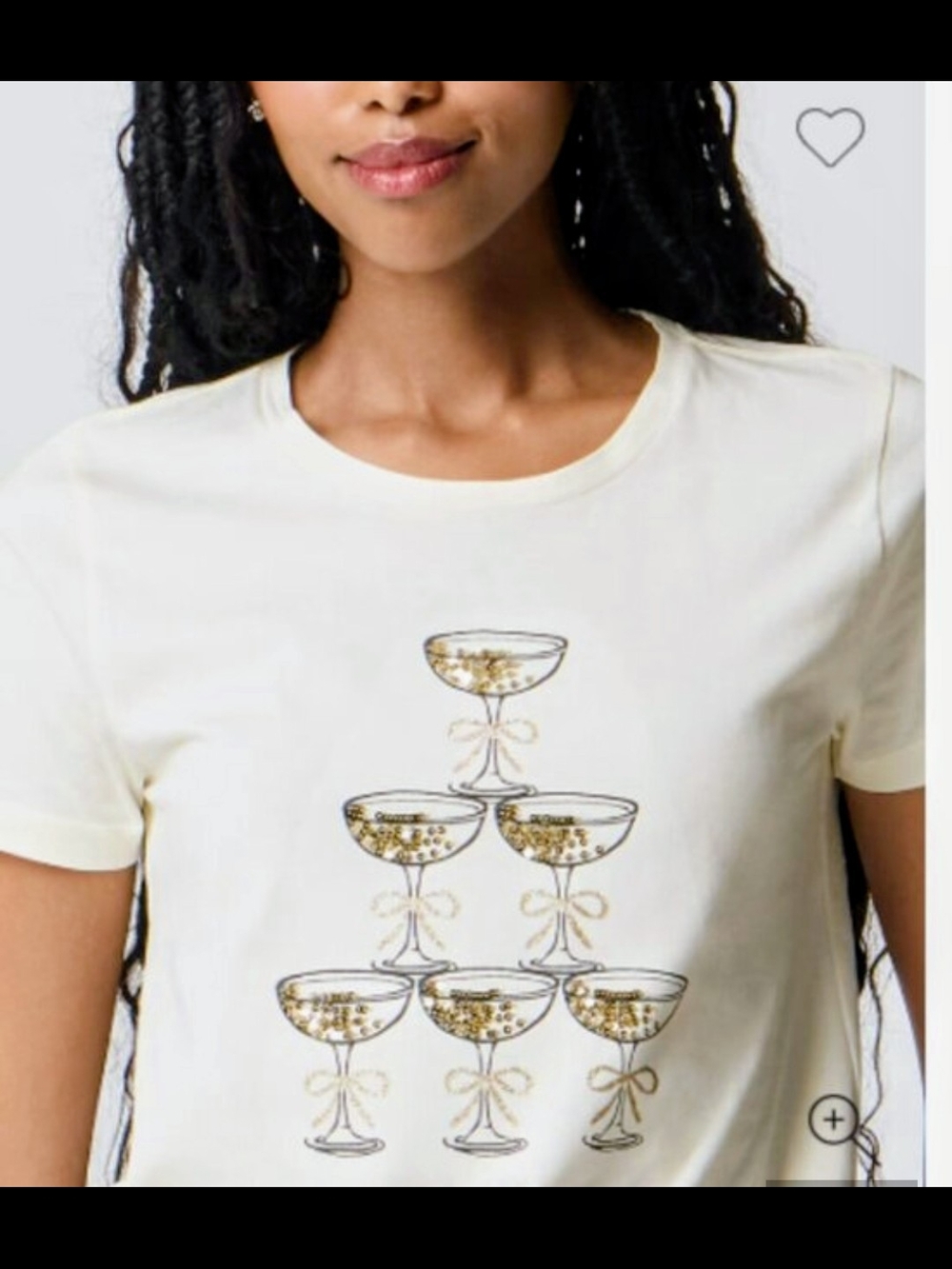 J. Crew Collector Short-Sleeve Tee with Champagne Glass Tower Graphic, Size XL